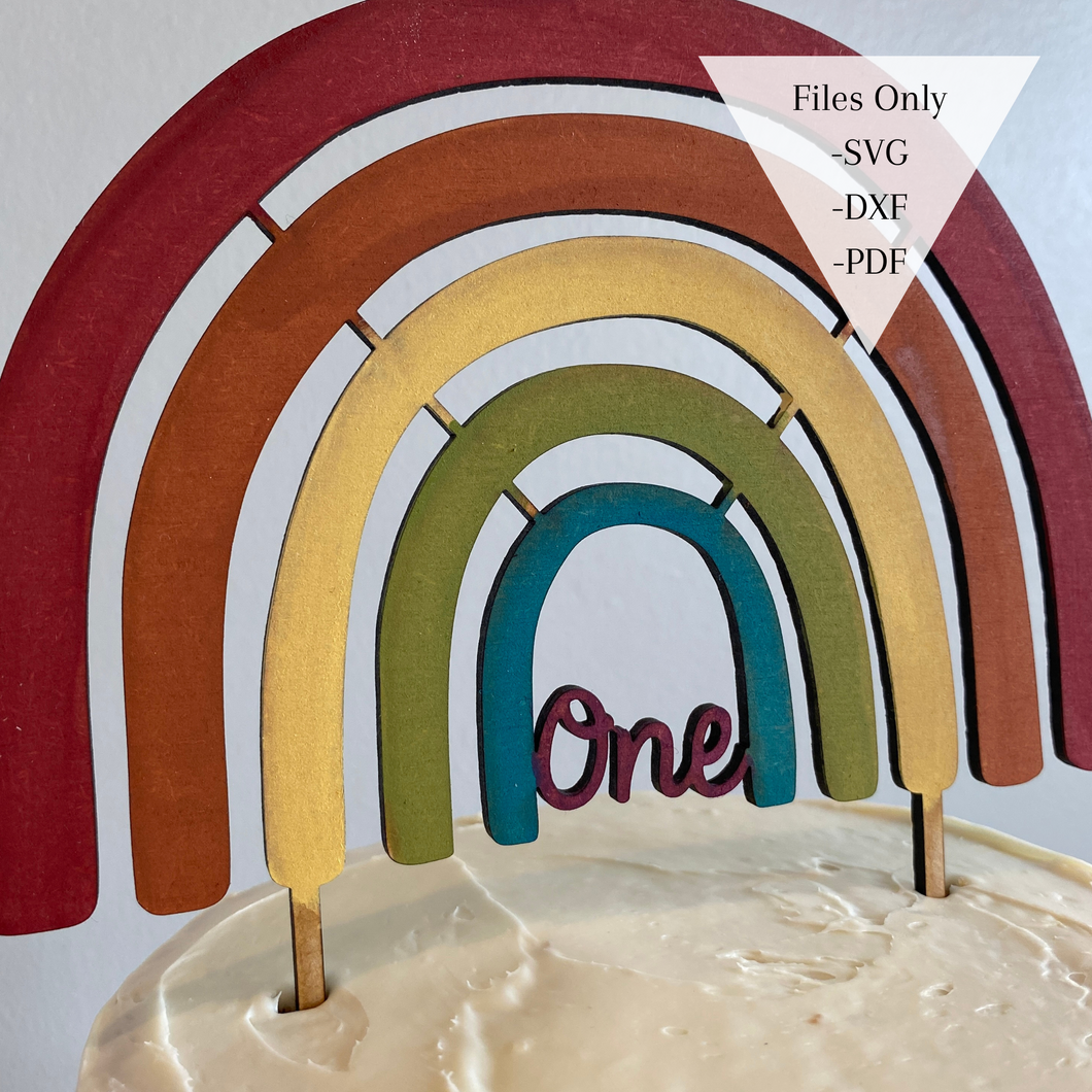 The Rainbow Cake Topper - Digital File
