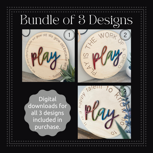 The Play Sign Bundle of 3 - Digital File