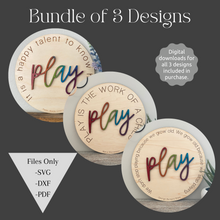 Load image into Gallery viewer, The Play Sign Bundle of 3 - Digital File