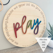 Load image into Gallery viewer, The Play Sign Grow Old - Digital File