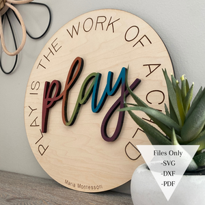 The Play Montessori Sign - Digital File