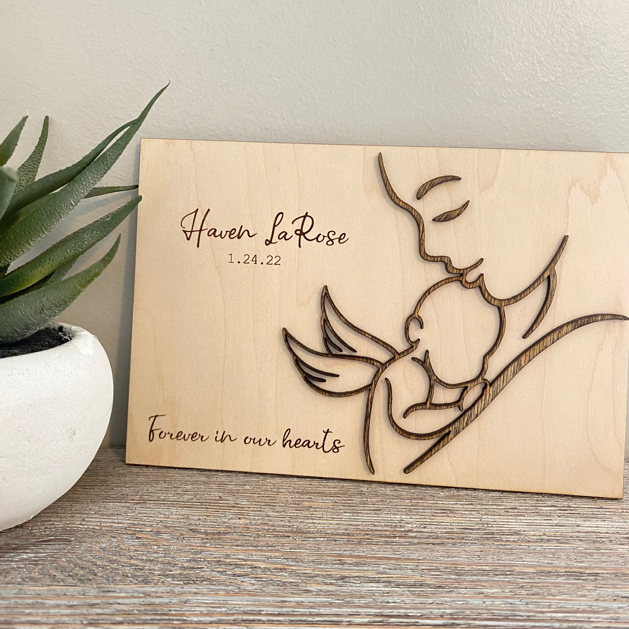Engraved Wooden Memorial Plaques